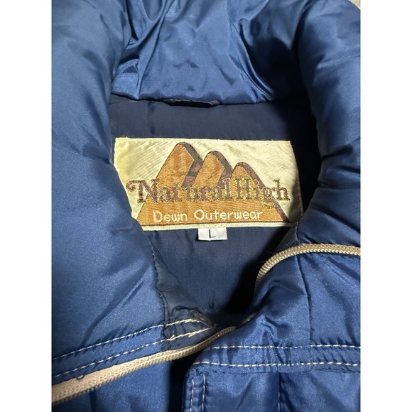 VTG Natural High Down Outerwear Slash Pocket Down Filled Vest Mens Sz L EUC - Picture 2 of 4